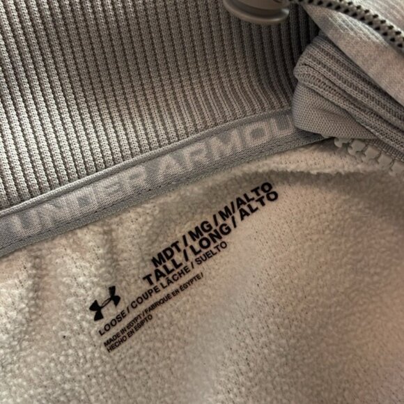 Under armour womens size medium tall zip hoodie in light grey - Picture 4 of 5